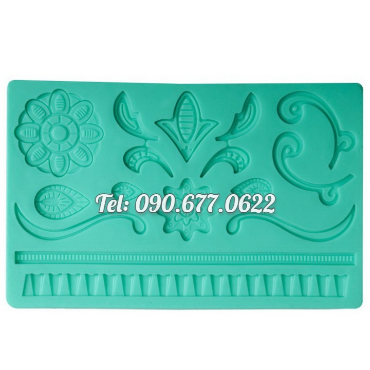 Khuôn silicone làm viền bánh, rau câu, fondant hoa văn kiểu - Mã số 1372