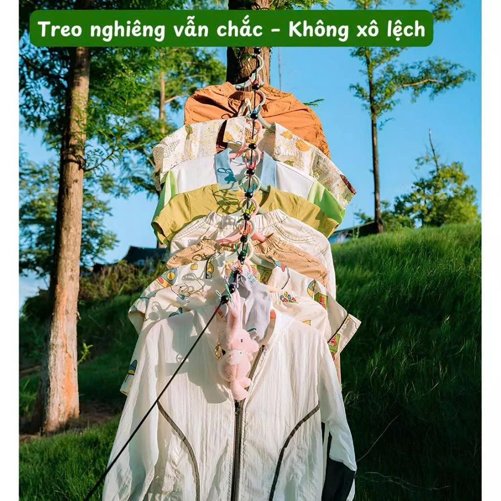 Dây Phơi Đồ Du Lịch Co Giãn 1.8m Kèm 12 Kẹp, Dây Phơi Quần Áo Du Lịch Gấp Gọn Treo Cắm Trại - HÀNG CHÍNH HÃNG MINIIN