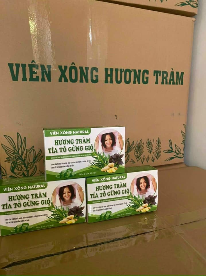 HÔP 20V VIÊN XÔNG HƯƠNG TRÀM TÍA TÔ, HƯƠNG TRÀM TÍA TÔ GỪNG GIÓ