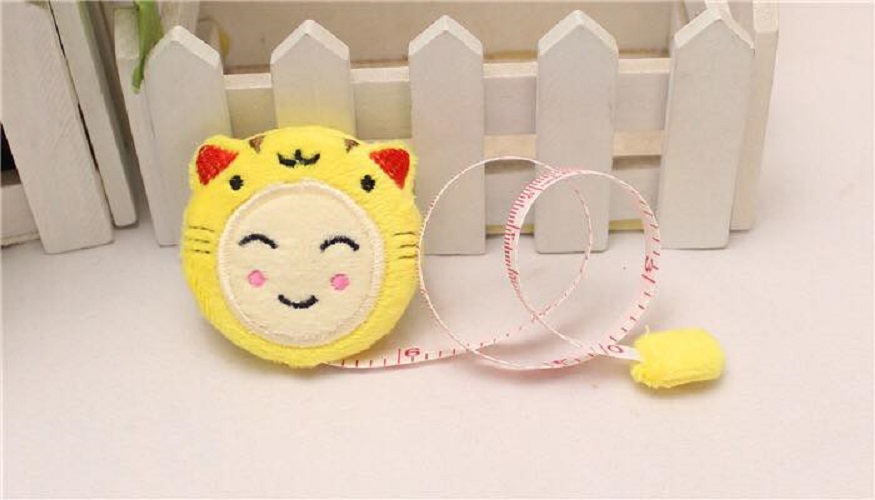 Thước cuộn mini nhỏ gọn 1,5m, Thước dây rút đo quần áo hình thú bông cute