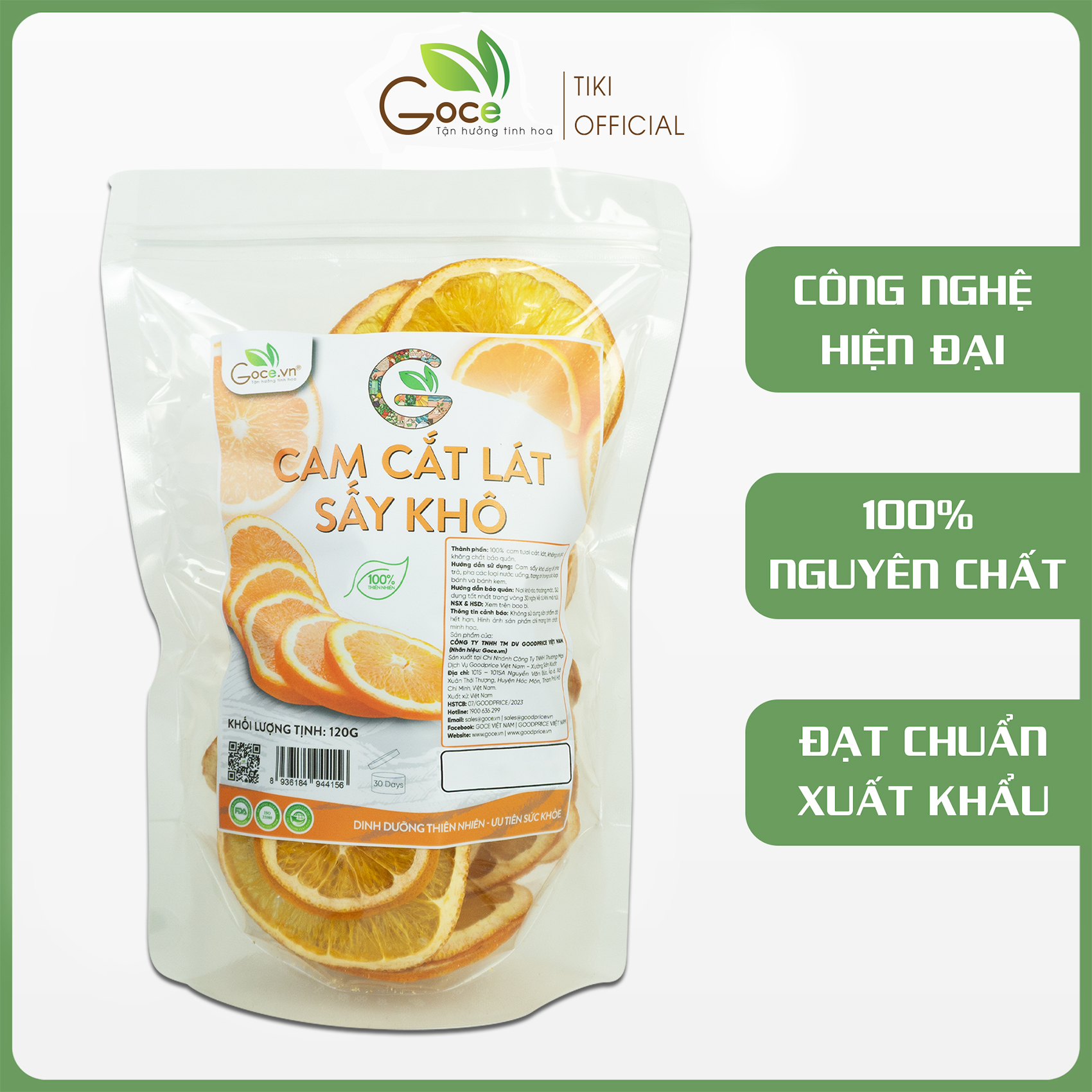 Cam cắt lát sấy khô Goce - 120g