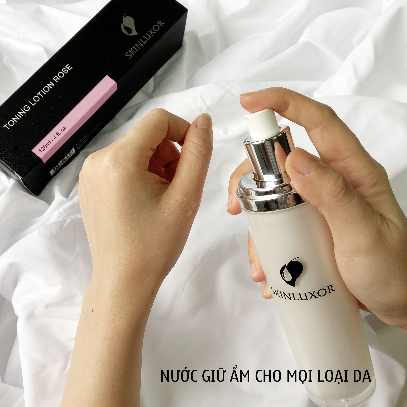 NƯỚC GIỮ ẨM CHO MỌI LOẠI DA SKINLUXOR ROSE TONING 120ml