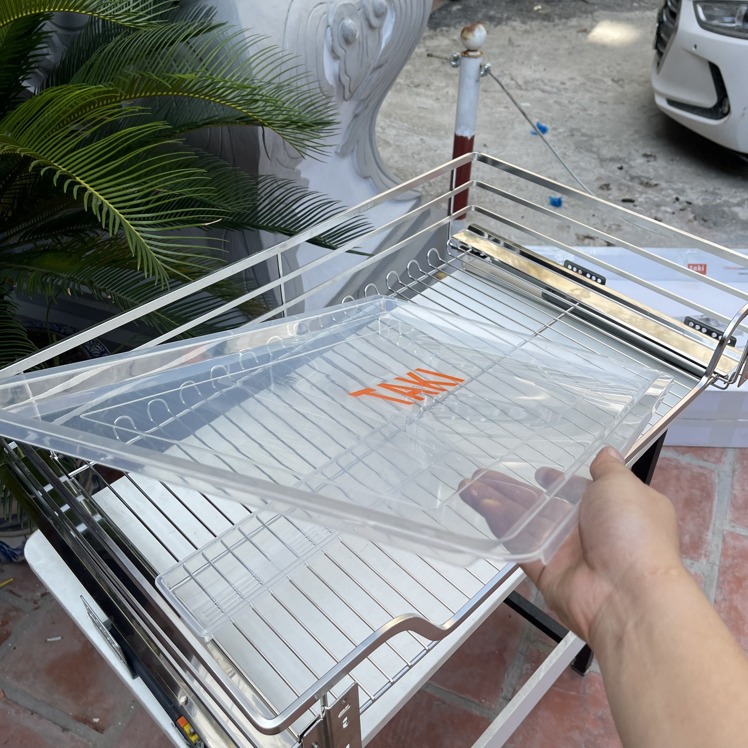 Giá Úp Bát Đĩa, Kệ Đa Năng Tủ Bếp Dưới NAN DẸT INOX 304 Ray Âm Giảm Chấn Cao Cấp - Bảo Hành Vĩnh Viễn - Có Thợ Lắp Đặt