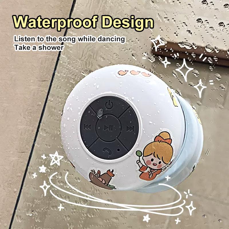 Loa Bluetooth Chống Nước Mini Không Dây Gắn Tường,Gắn Tường Nhà Tắm Chống Thấm Nước,Tiện Dụng Kèm Hình Dán Dễ Thương