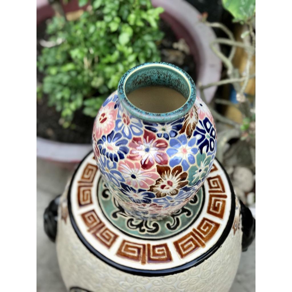 Bình Bách Hoa Gốm Sứ Nam Bộ 27cm