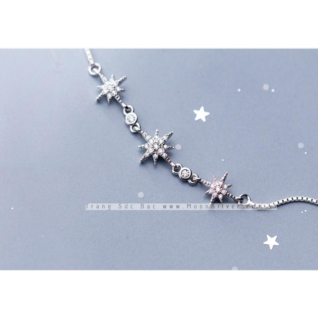 Lắc tay bạc moonsilver, vòng tay bạc nữ hoa tuyết