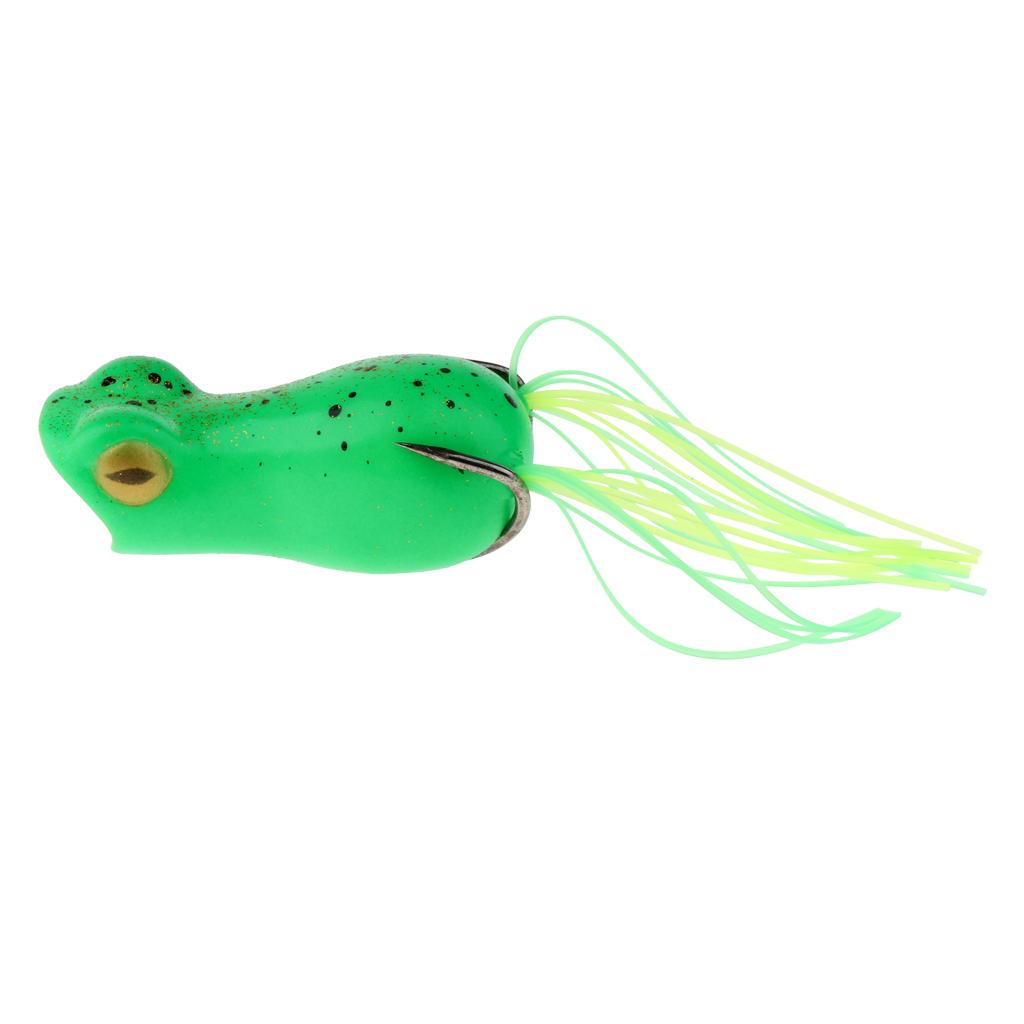 Topwater Frog Fishing Lure Soft Artificial Crankbaits Hook Baits Green A