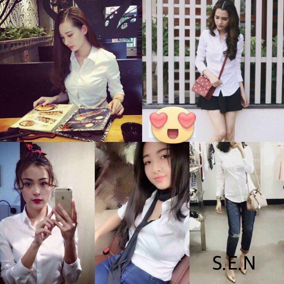 Áo sơ mi công sở dáng suông chất vải đẹp áo sơ mi trơn dài tay 322