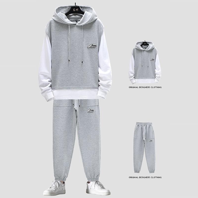 Bộ Nỉ Nam Thu Đông Áo Hoodie Kiểu Dáng Gile Phối Tay Dài Kèm Quần Jogger Thời Trang Zenkonu QA NAM 130V1