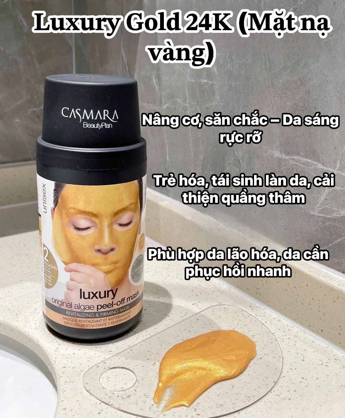 Mặt Nạ Vàng 24k Casmara Luxury Algae Peel-off Mask Phục Hồi, Làm Săn Chắc Da Và Chống Lão Hóa