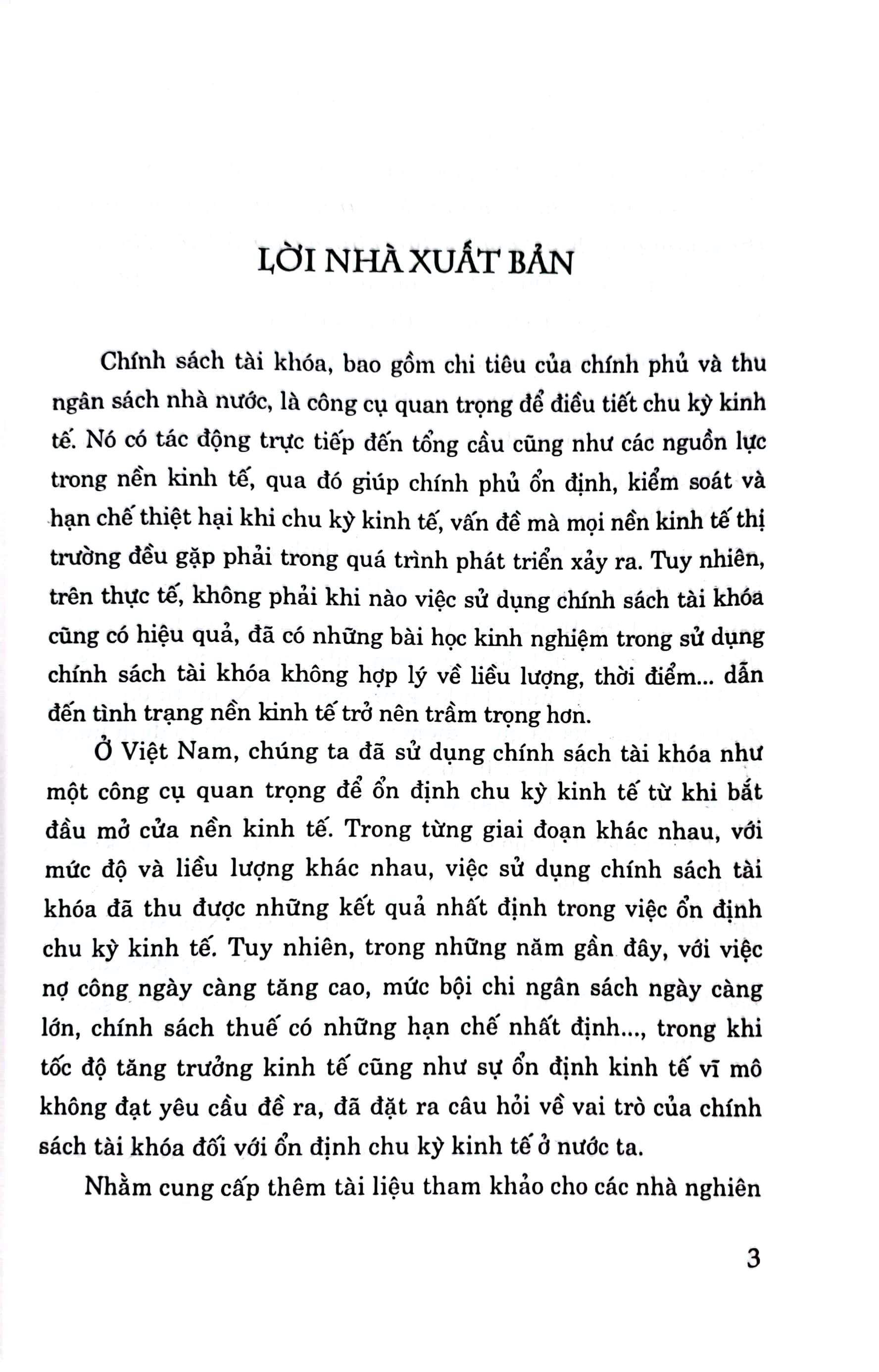 Chính sách tài khóa và chu kỳ kinh tế trong nền kinh tế thị trường định hướng xã hội chủ nghĩa ở Việt Nam