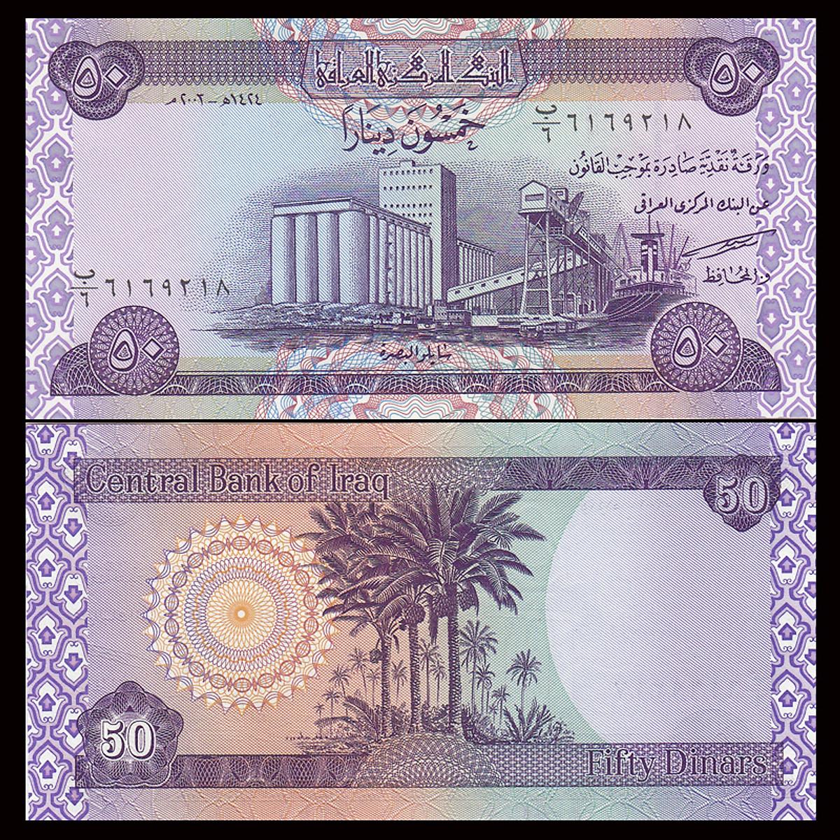 Tiền thế giới Iraq 25 Dinars sưu tầm , tiền châu Á , Mới 100% UNC, sưu tầm
