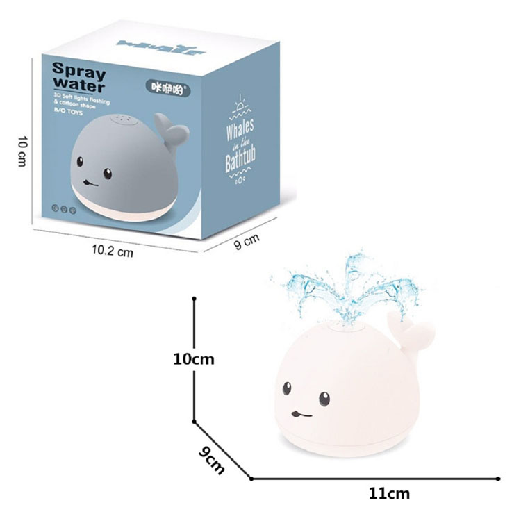 Đồ chơi phòng tắm, thu hút trẻ  Cá voi dễ thương phun nước tự động kèm đèn LED