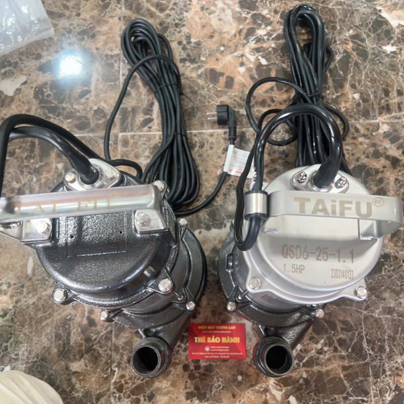 Máy bơm chìm đẩy cao 1.1Kw Thân,Nắp INOX 304 TAIFU QFD6-25-1.1 và QSD6-25-1.1 - Bảo hành 1 năm