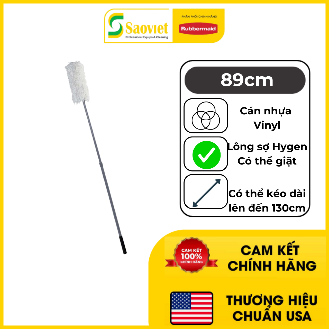 Chổi Quét Trần Nhà Đa Năng Điều Chỉnh Kích Cỡ Rubbermaid - SKU: FGT11000GY00 | SAOVIETCO