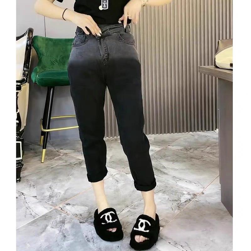 Quần jean baggy nữ BigSize Lưng Kiểu 5 Nút, phong cách hàn quốc, phom to rộng đủ size 4067