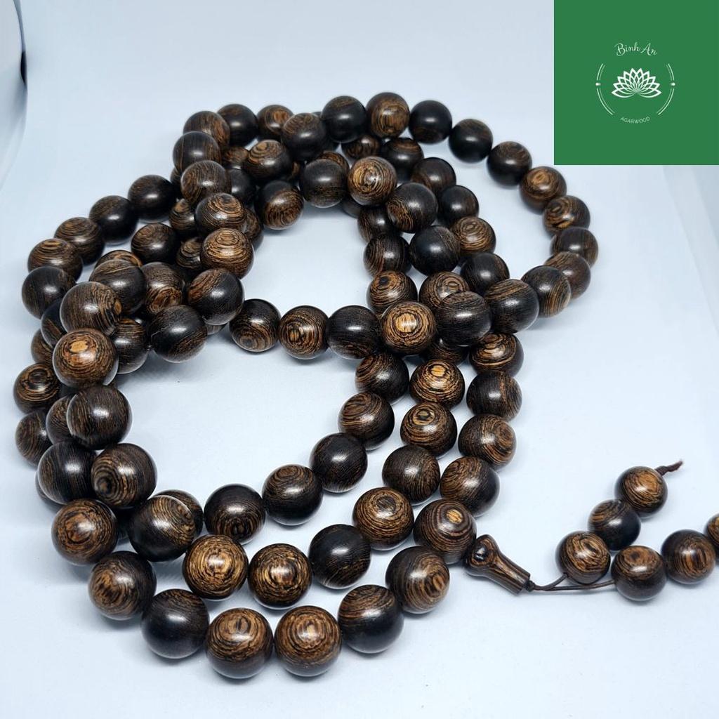 Vòng Tay Trầm Hương Bình An 108 Hạt Trầm Sánh Chìm-Chuỗi Tràng Hạt-NIỆM PHẬT TỤNG KINH.