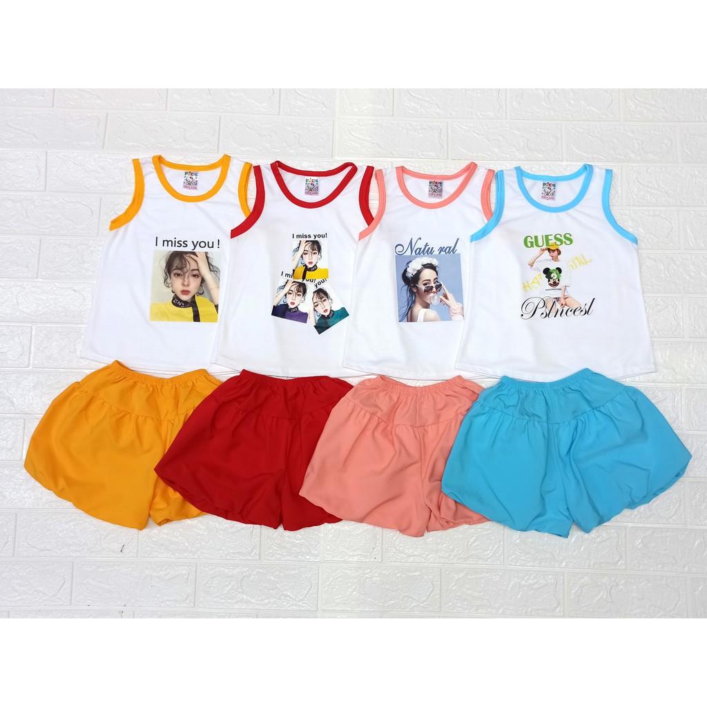 ĐỒ BỘ BÉ GÁI 7-15 kg - Bộ thun sát nách quần váy mặc hè