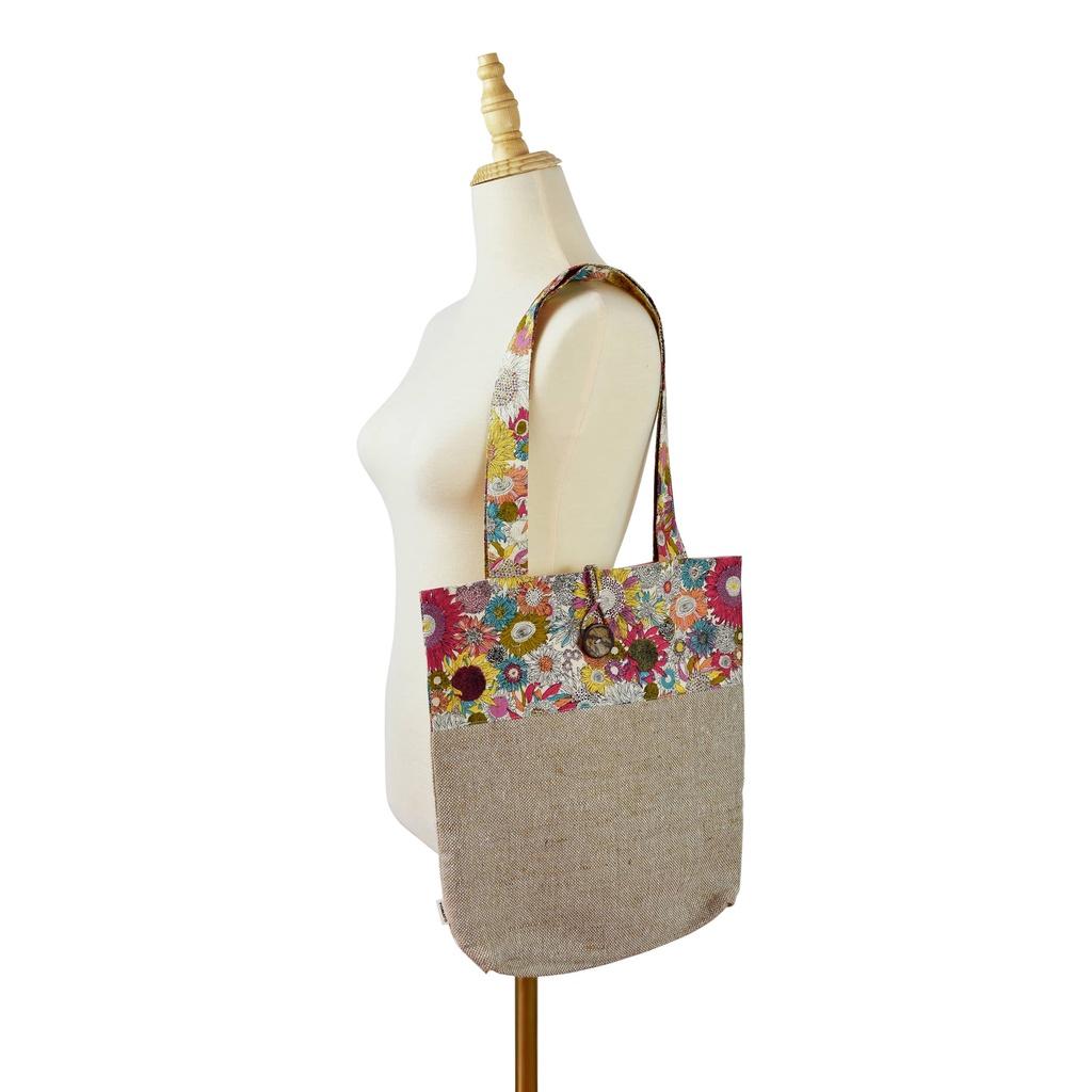 Túi tote phối hoa INDABYO thương hiệu TOMATO HANDMADE đi học, đi làm, đi chơi