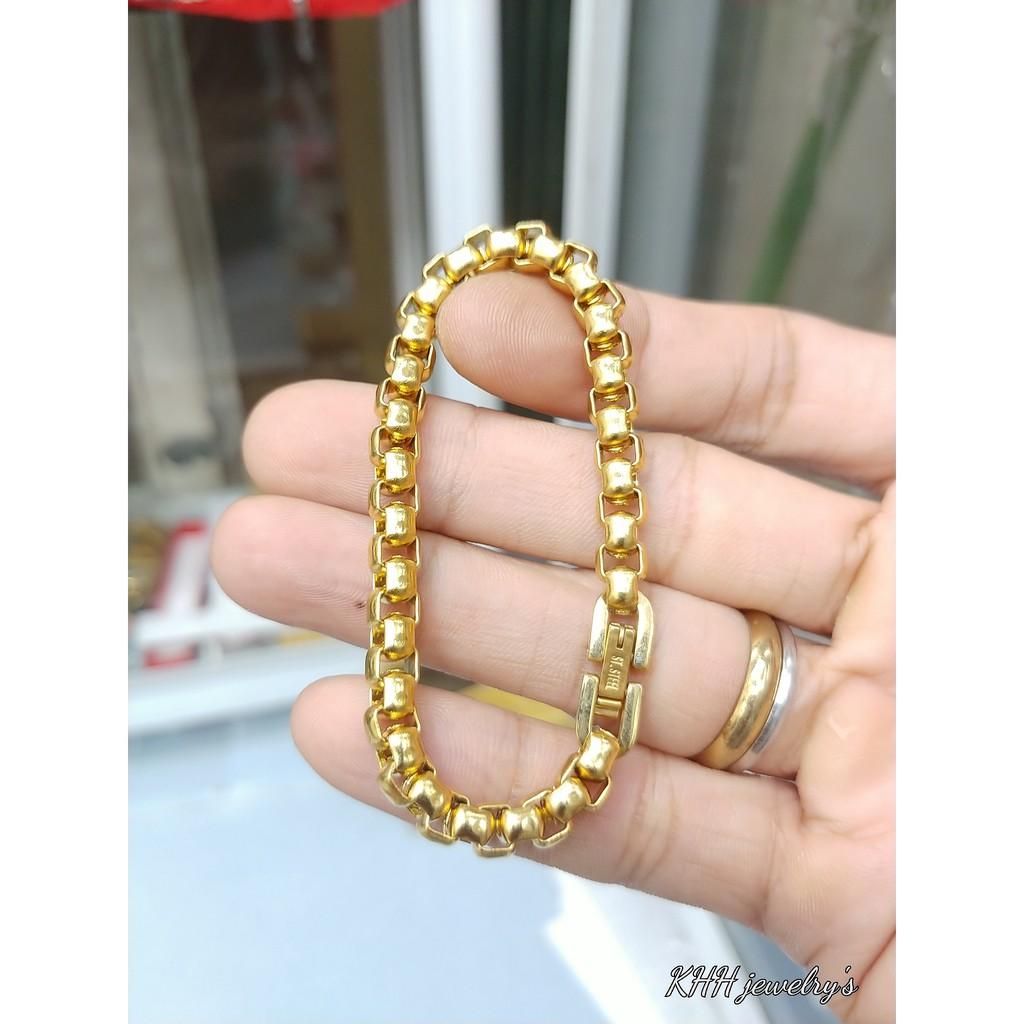 Lắc Tay Ống Vuông Bản 5MM Cao Cấp -Dùng tắm rửa thoải mái không đen rỉ- Bản khóa bấm