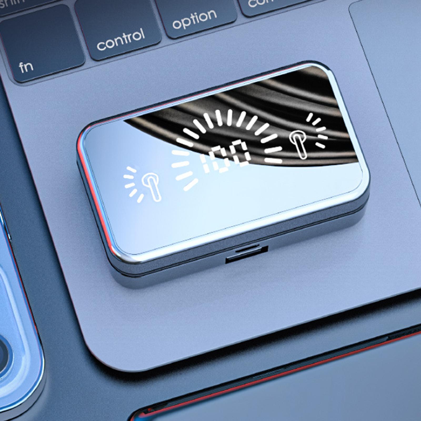 Mini Wireless Earbuds Earphones Touch Function Headphones Lightweight Heavy Bass Mirror with HD Mic Meeting