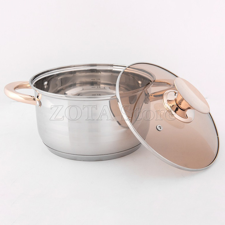 Bộ Nồi Đức 6 Món 12 chi tiết - Bộ Nồi Inox 5 Đáy Dùng Cho Mọi Loại Bếp