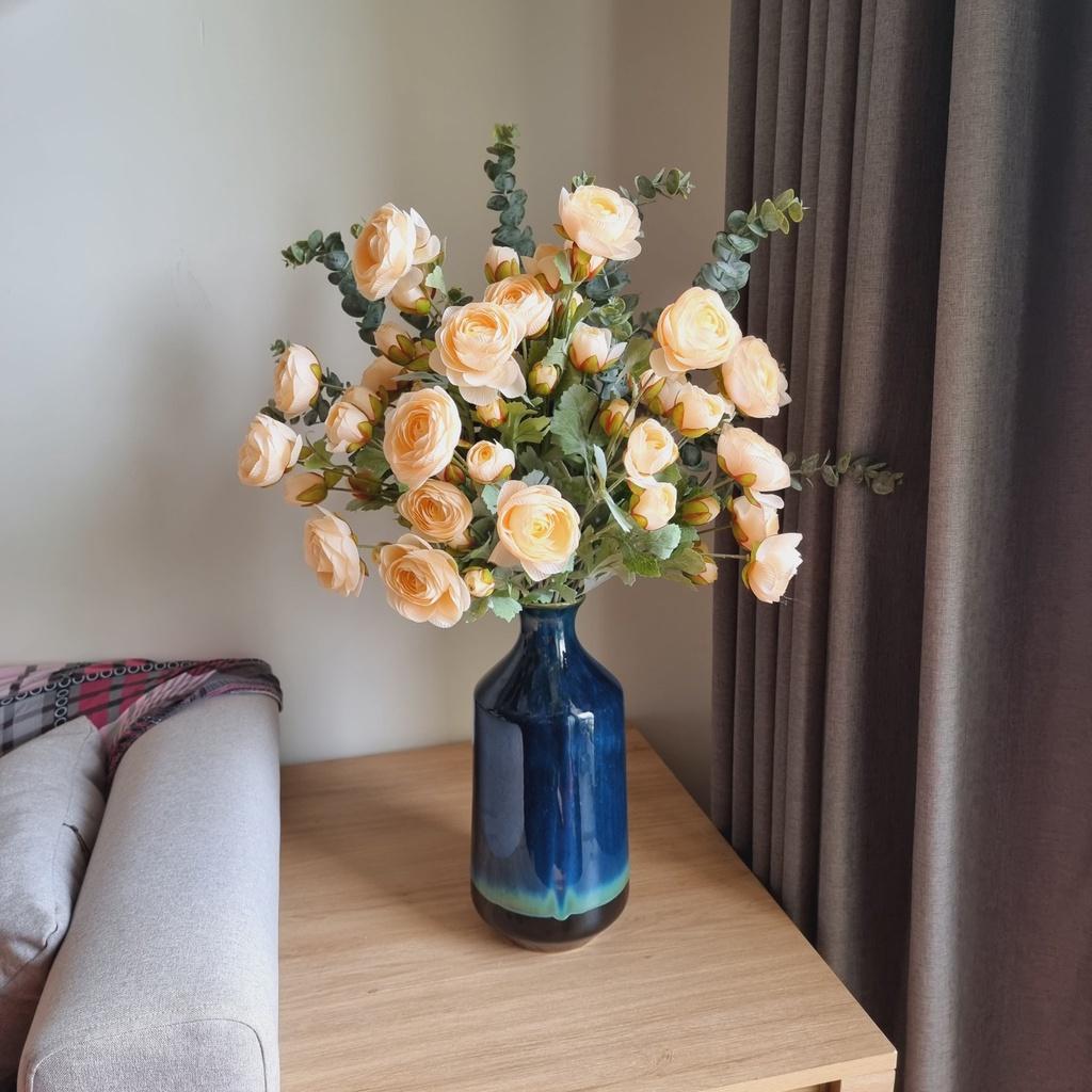 Hoa mao lương lụa đẹp nhập khẩu loại 1 - Hoa giả trang trí decor 1 cành 4 bông 2 nụ