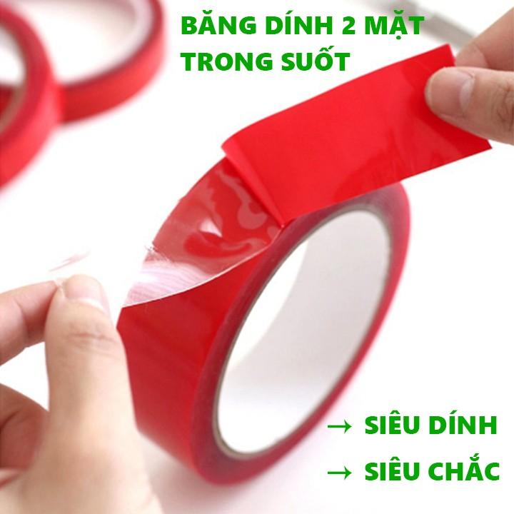 Băng Dính, Băng Keo 2 Mặt Trong Suốt Chất Liệu Acrylic Siêu Bám Dính Siêu Chắc Chắn