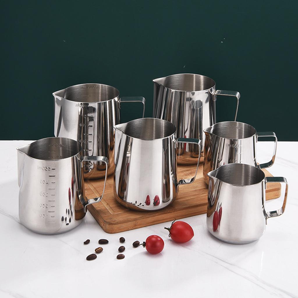 Stainless Steel Milk Pour Pot Frothing Jug Frother Coffee Cup Drink Mug