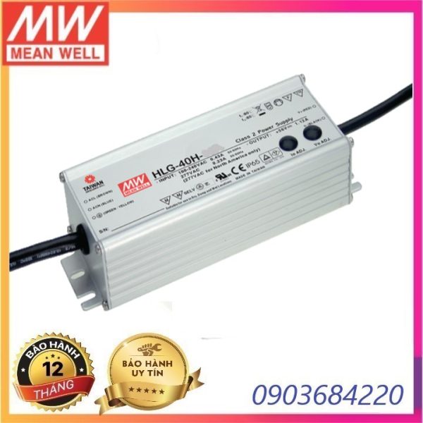 Nguồn LED Driver HLG-40H-12 Meanwell , Hàng chính hãng