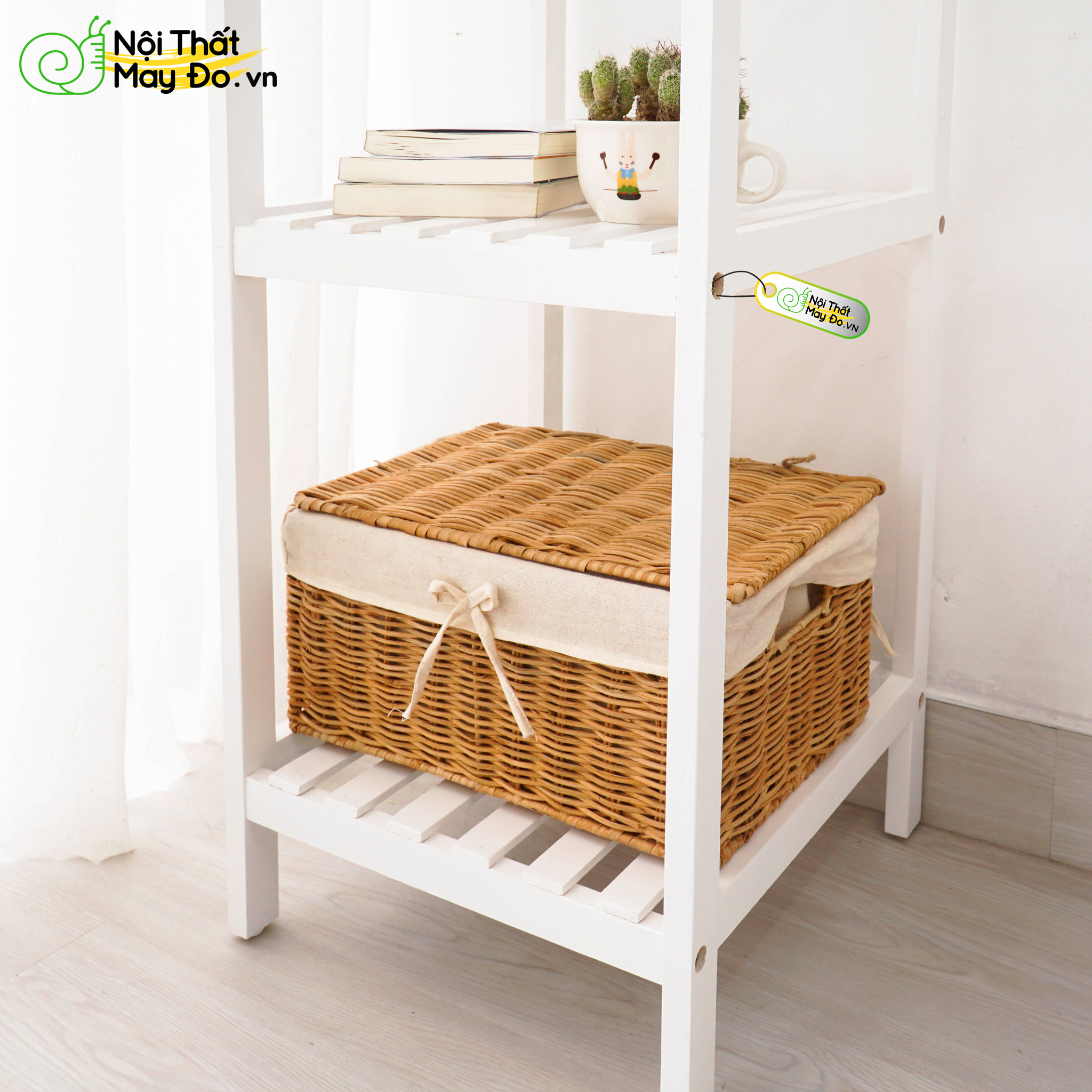 Kệ Gỗ Đa Năng- SHELF 3F - Thiết Kế 3 Tầng Hiện Đại - Chất Liệu Gỗ Thông Bền Chắc - Dễ Di Chuyển - Có 2 Màu Sắc