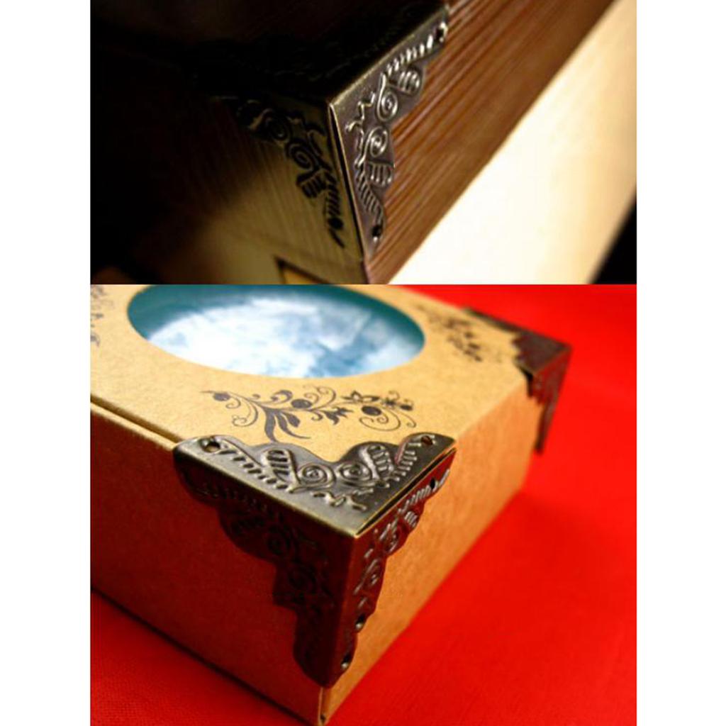 20 Pieces Metal Corners Antique Wooden Jewelry Gift Box Corner Protector Guard DIY Scrapbooking Albums & Refill Album Corner Protectors