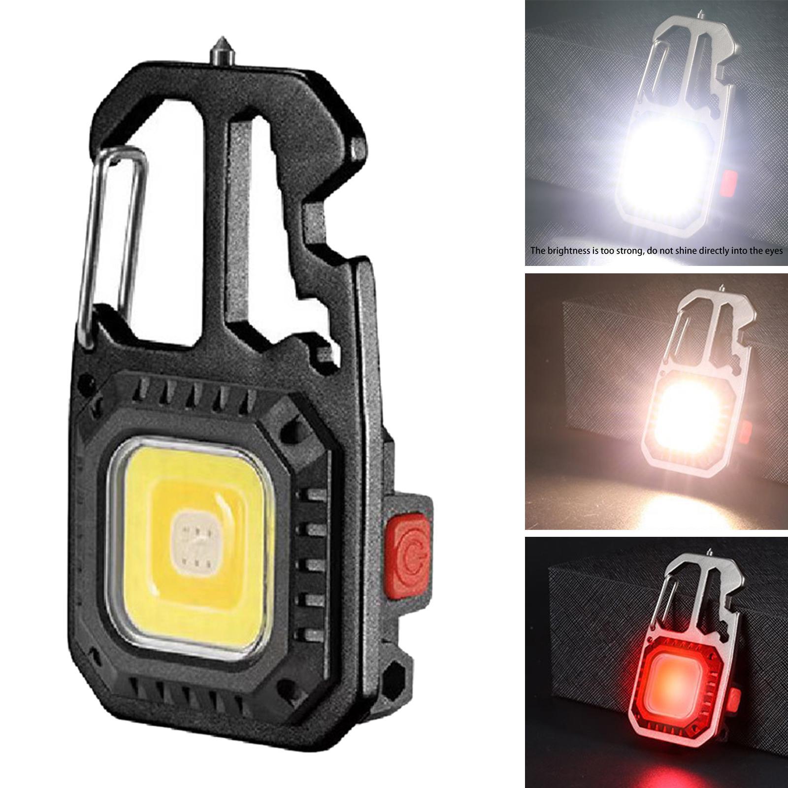 COB Keychain Flashlight Bottle Opener 3 Modes for Climbing Travel Fishing