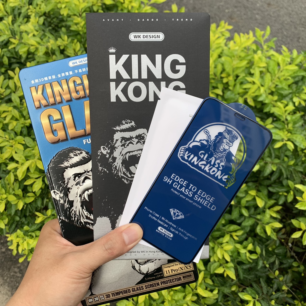 Kính Cường Lực Kingkong 3D Trong Suốt Cho iPhone - Dán Full Màn - Full Hộp Sắt Cao Cấp - Hàng Chính Hãng