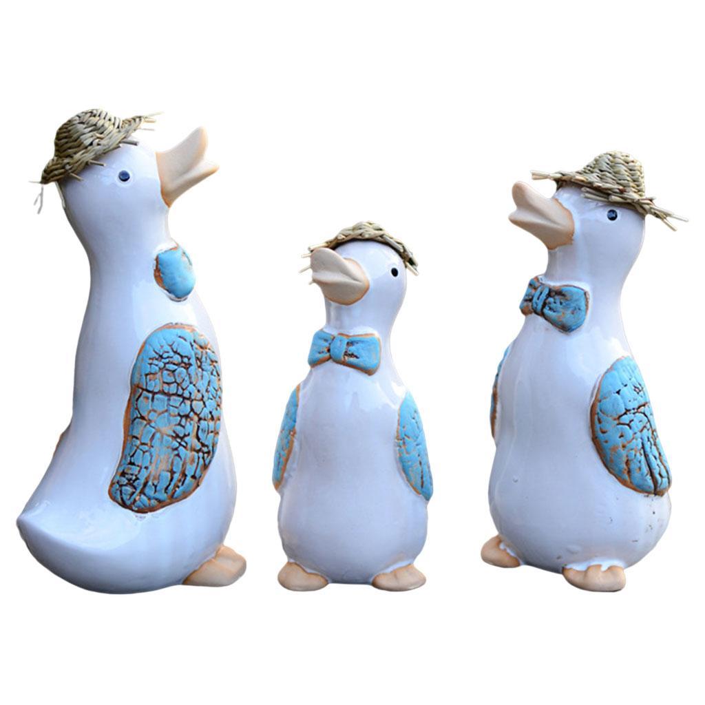 Garden Ceramic Duck Ornament Indoor Outdoor Statue Sculpture Decor