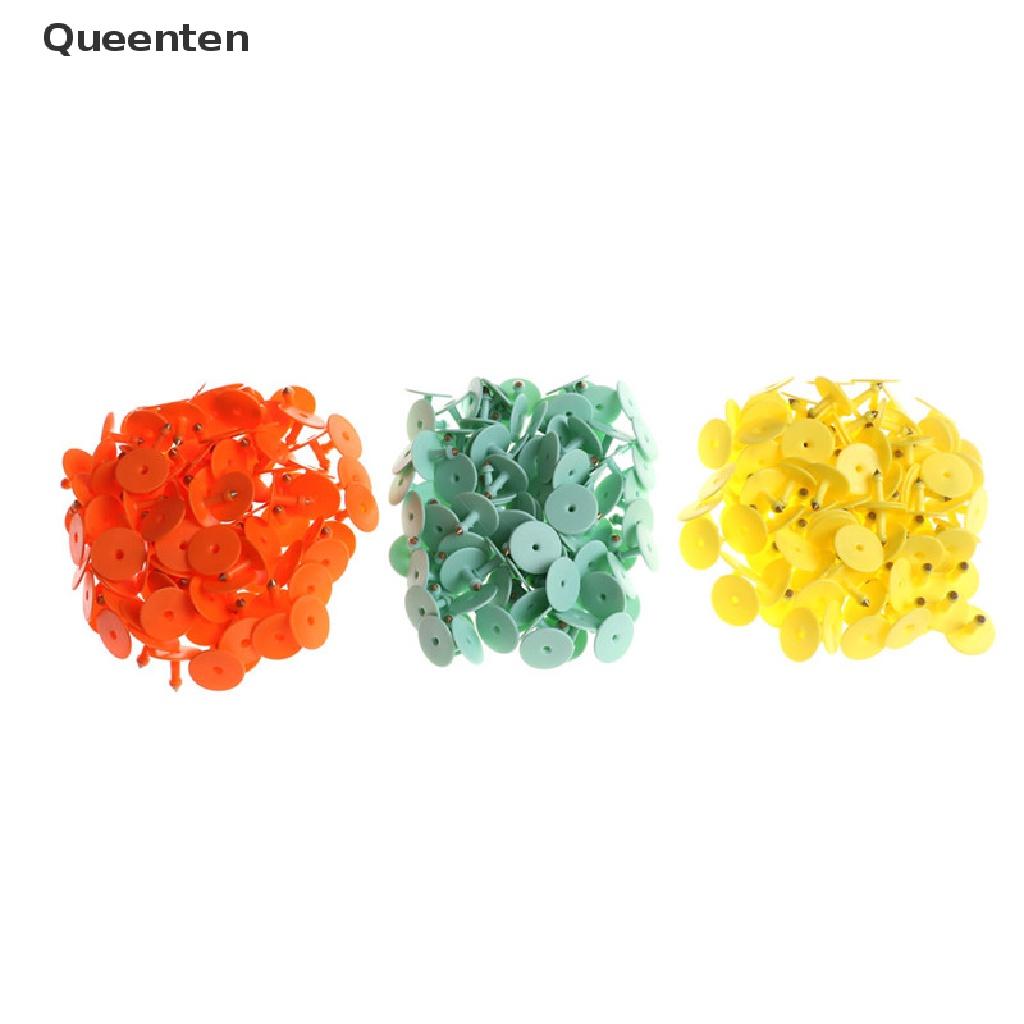 Queenten 100Pcs Goat Sheep Pig Cattle Beef Plastic Livestock Ear Tag Number Tags QT