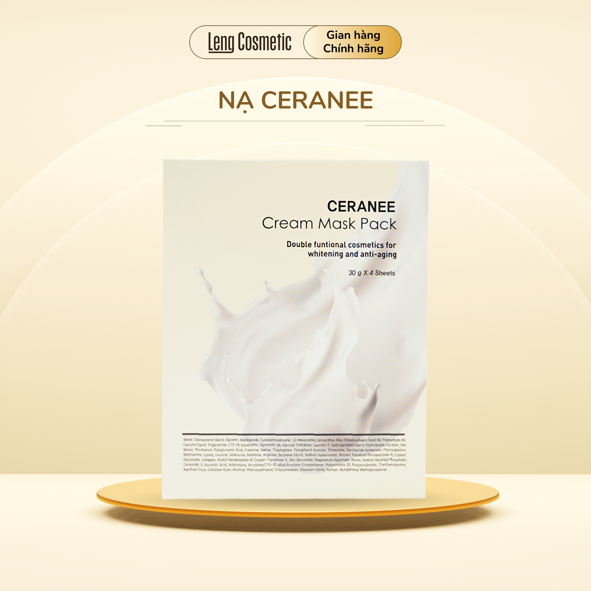 MẶT NẠ DƯỠNG TRẮNG và PHỤC HỒI DA NIACINAMIDE 2% - CERANEE HÀN QUỐC