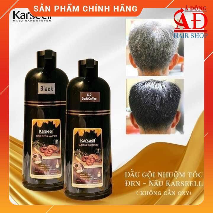 [New] Dầu gội phủ bạc thảo dược Nâu - Đen Karseell Hair Dye Shampoo 10 phút 500ml