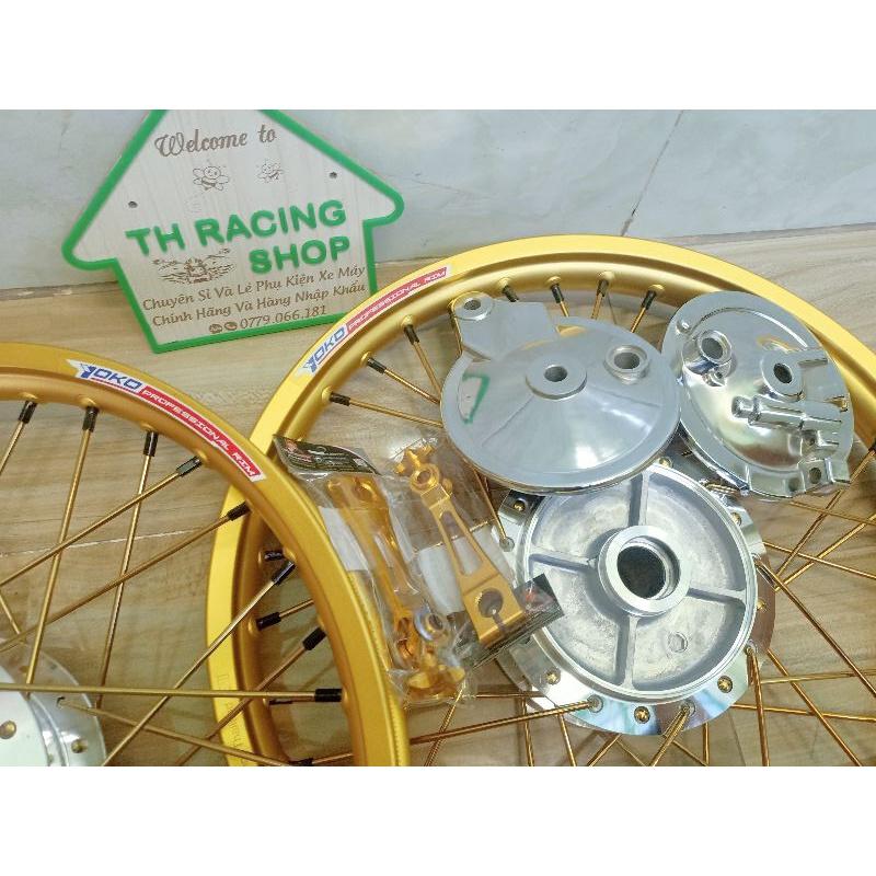 BÁNH CĂM CHO XE WAVE DREAM CUB THẮNG ĐÙM NIỀNG NHÔM YOKO THÁI LAN ĐÙM MA CROM CĂM VÀNG CHÂN ĐEN ĐÃ RÚT CĂM GẮN VỪA NHƯ IN