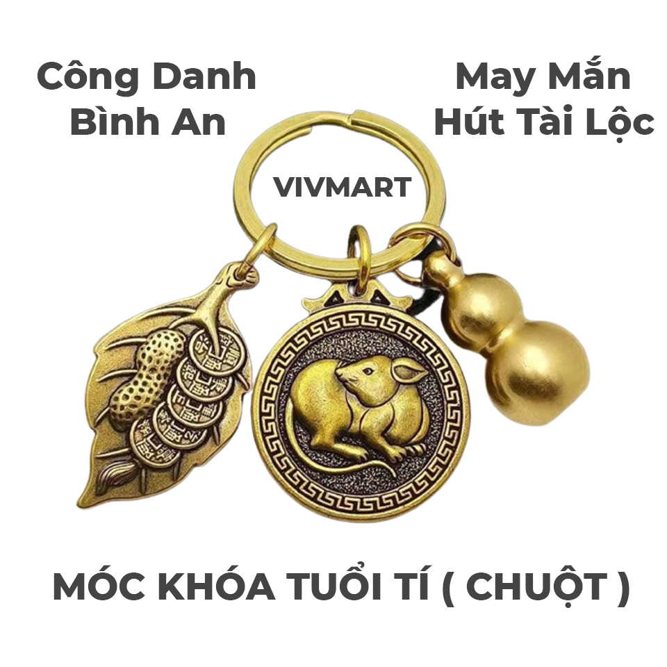 Móc Khóa Xe Máy Ô Tô Hình Con Chuột Phong Thủy Theo Bản Mệnh Tuổi Tý