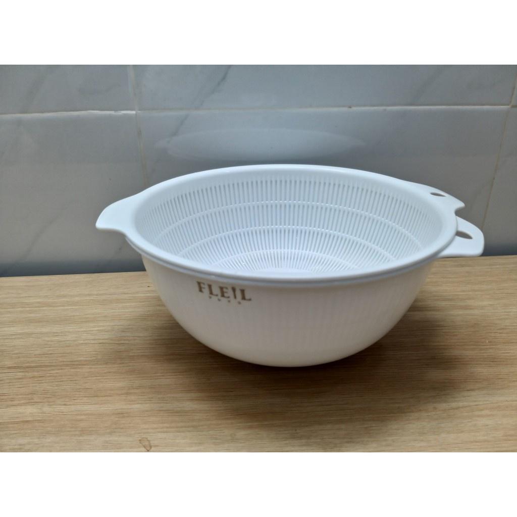 Set chậu, rổ 1,5L màu trắng