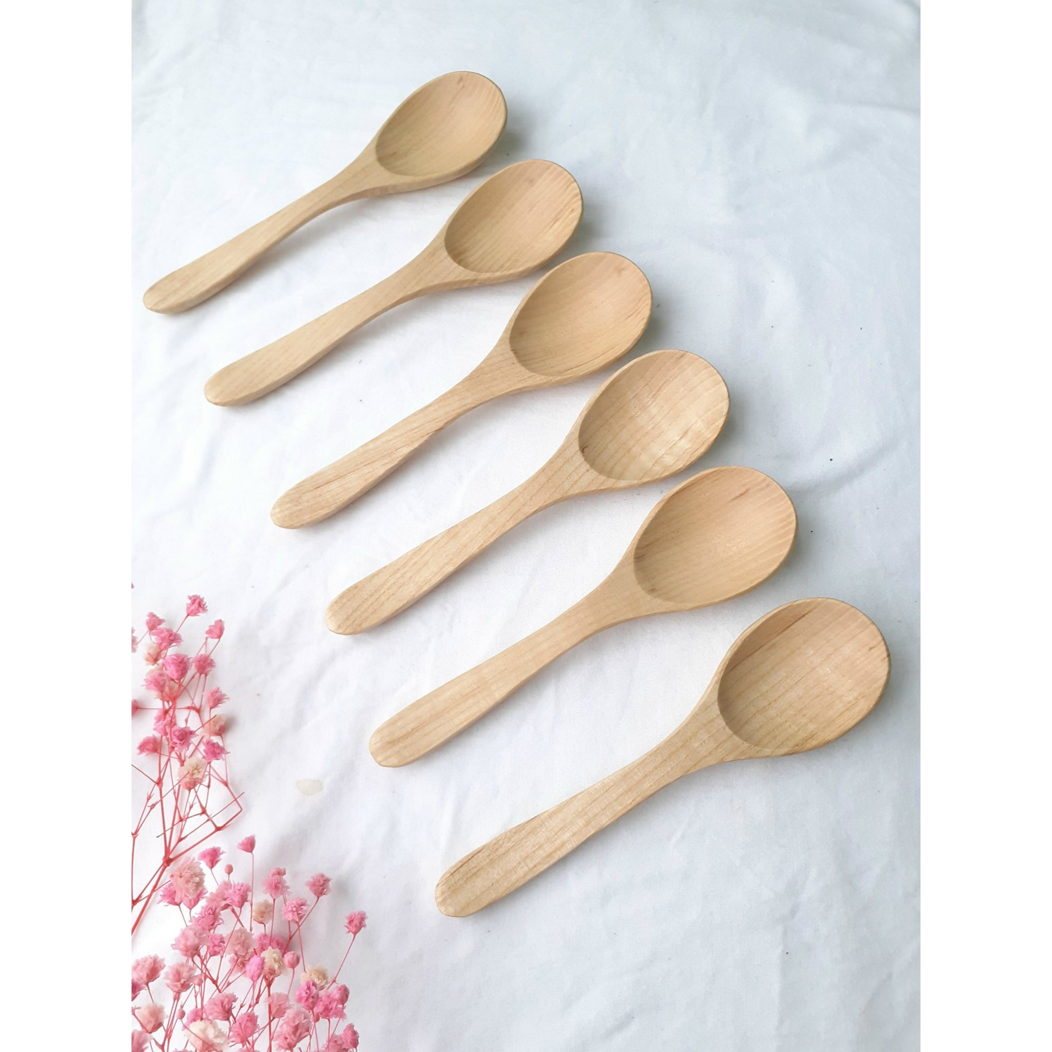 Bộ 6 thìa, muỗng ăn cơm GỖ TẦN BÌ 15.5 cm x 4 cm