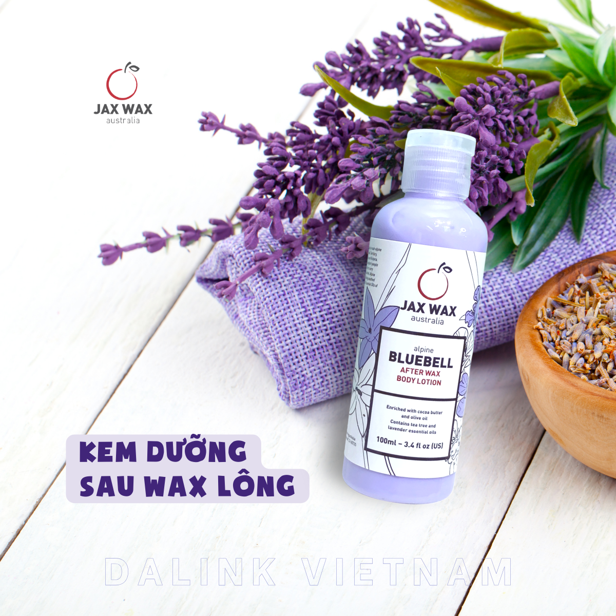 Kem dưỡng sau wax lông Jax Wax Australia Bluebell 100ml