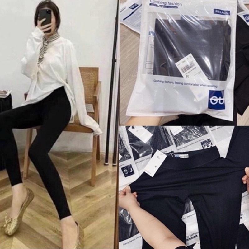 Quần legging nữ xuất hàn chất liệu cotton không bai không nhão không xù. Quần legging cạp chun bản to che bụng