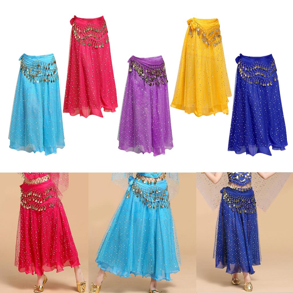 Belly Dance Skirt Set With Waist Chain For Female Ballerina