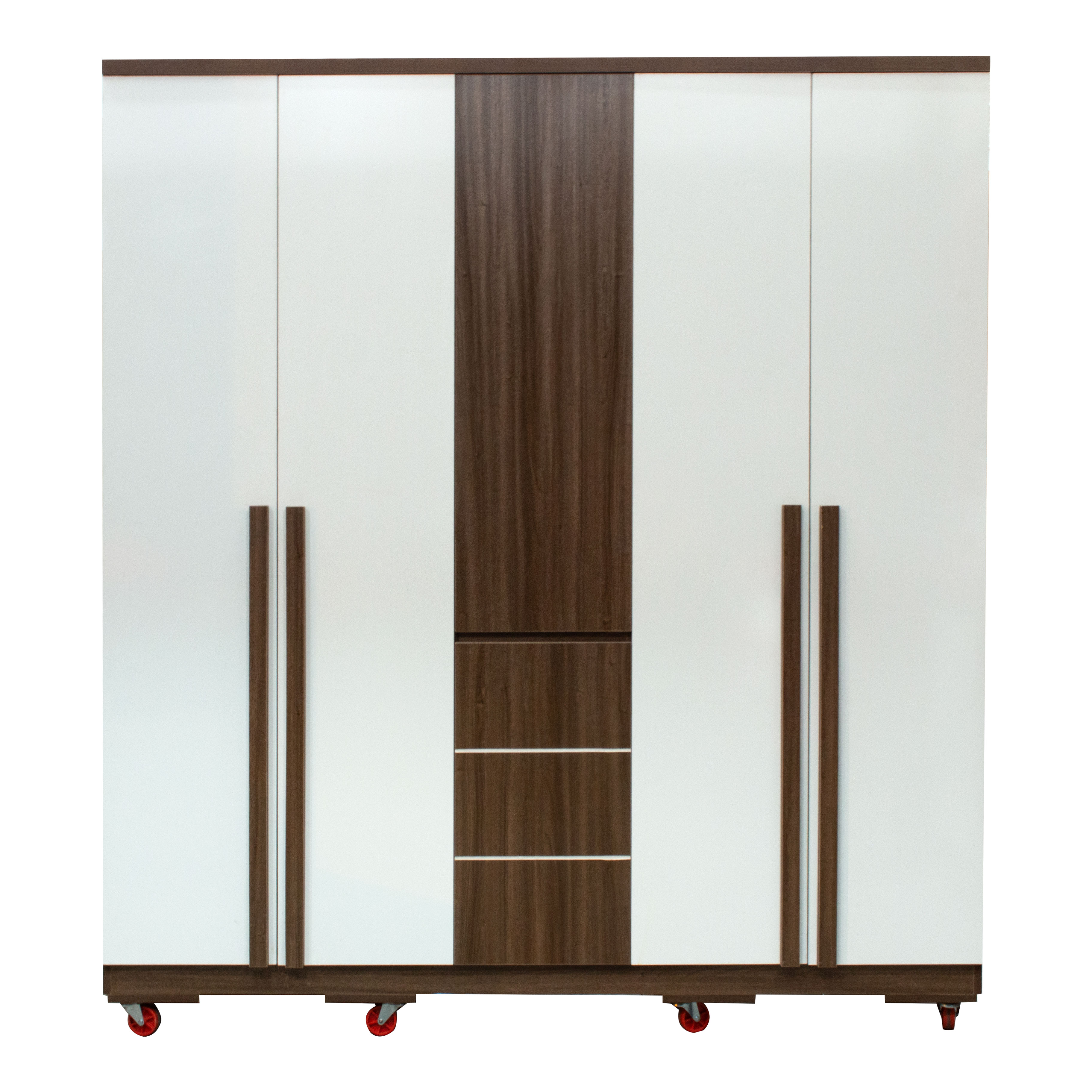 Tủ Áo 4 Cánh Hiện Đại Màu Nâu Phối Trắng Đẹp Giá Rẻ