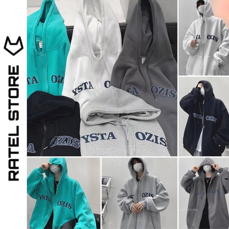 Áo Khoác Jacket Hoodie Zip Nỉ Thu Đông Nam Nữ YSTAOZIS Unisex Form Rộng