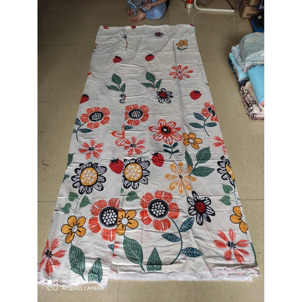 Vải may chăn ga áo gối,gối ôm khổ 2m35 hình hoa hướng dương