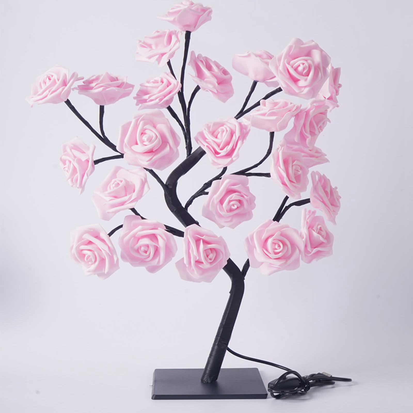 Table Lamp Rose Flower Desk Tree Light USB Powered Night Light Home Decor