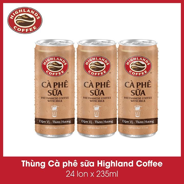 Thùng 24 lon cà phê sữa Highland Coffee 235ml